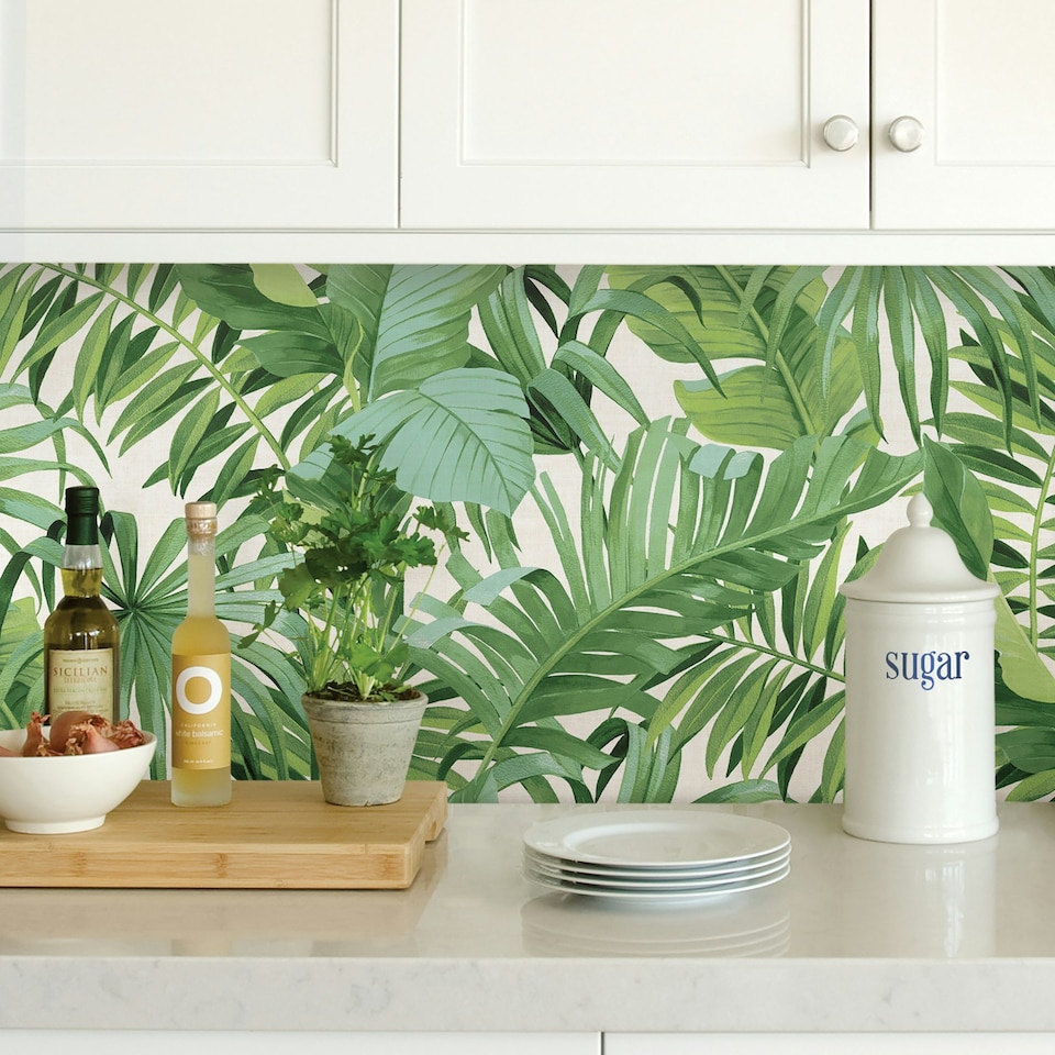 image 1 of NuWallpaper NU2906 Maui Peel & Stick Wallpaper, Green Multi