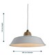 image 6 of First Choice Lighting Set of 2 Jakob Cream Metal and Wood Easy Fit Pendant Shades Cream | Brown