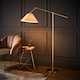 image 3 of ValueLights Layla Brushed Gold Adjustable Floor Lamp and Bulb
