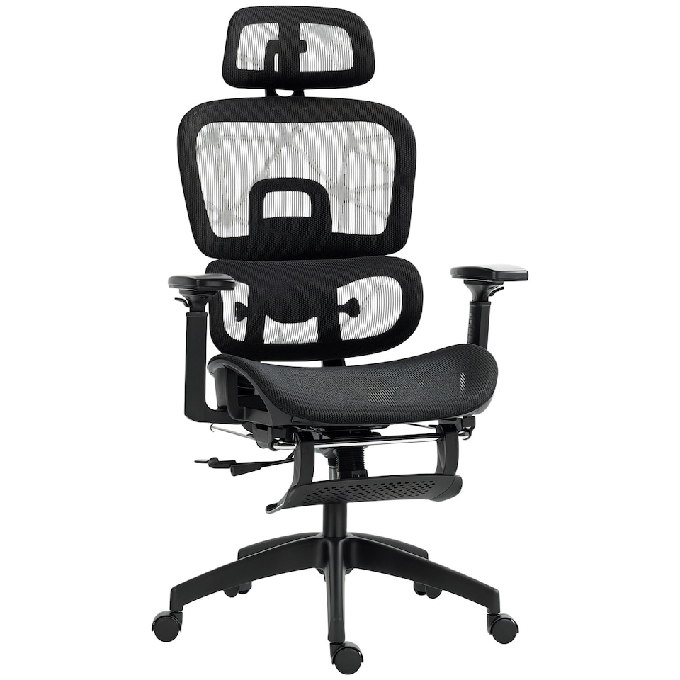 image 1 of HOMCOM Ergonomic Office Chair Swivel Computer Chair with 3D Armrest Black