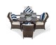 image 4 of Arizona Square 4 Seater Patio Dining Set with Ice Bucket Drinks Cooler | Brown | Brown