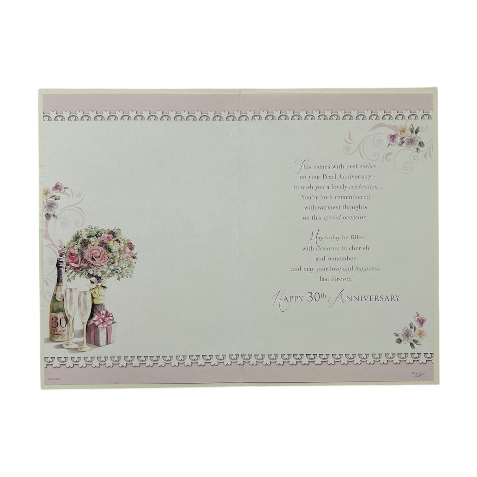 image 1 of Wonderful Pearl Anniversary Traditional Celebrity Style Congratulations Card