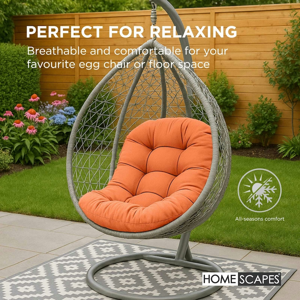 image 1 of Homescapes Burnt Orange Round Egg Chair Swing Cushion