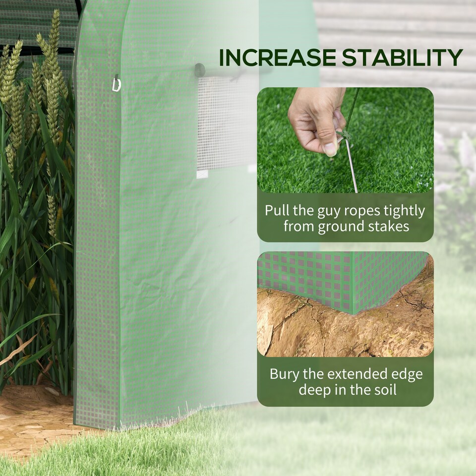 image 1 of Outsunny Tomato Greenhouse with 2 Roll-up Doors, 185 x 94 x 150cm, Green