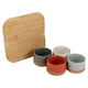 image 7 of Stoneware Serving Condiment Sets Snack Dishes Bamboo Paddle Board Platter | Multi | Multicoloured | 4 Bowls on Board