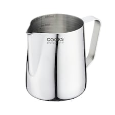 Cooks Professional Stainless Steel Milk Steaming Jug with Pouring Spout & Internal Measurement Guides | 350ml Frother Pitcher Cup