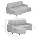 image 3 of HOMCOM Sofa Bed with Storage, Convertible L Shaped Corner Sleeper Couch, 3 Seater Pull Out Sofa Bed with Reversible Chaise, Side Pockets for Living Room, Bedroom, Small Spaces, Light Grey | Grey | One Size