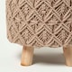 image 3 of Homescapes Indy Brown Macrame Storage Footstool