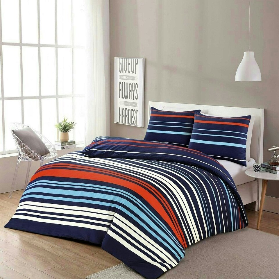 image 1 of Pedro Multi Stripe Duvet Cover Set- Double - Multi
