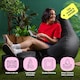 image 2 of Icon Dalton Adults High Back Indoor Outdoor Bean Bag Chair & Footstool Pouffe, Black