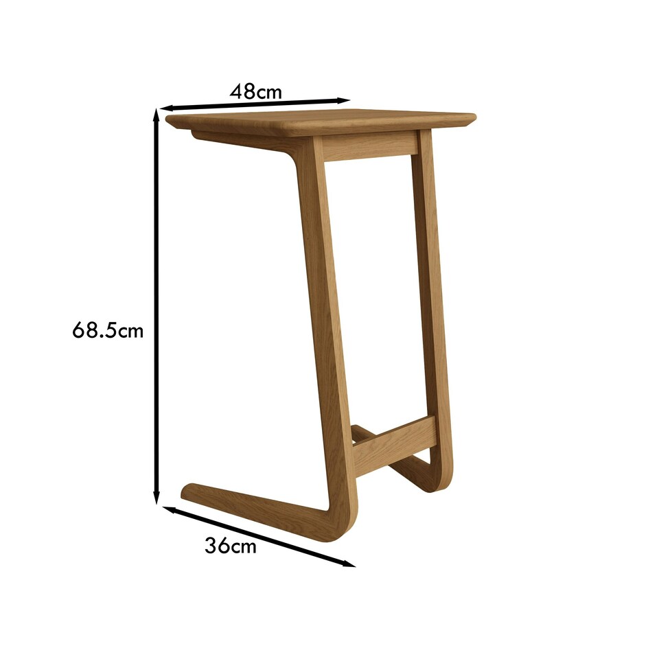 image 1 of Newark Ash Angled Sofa Tablet Table Brown