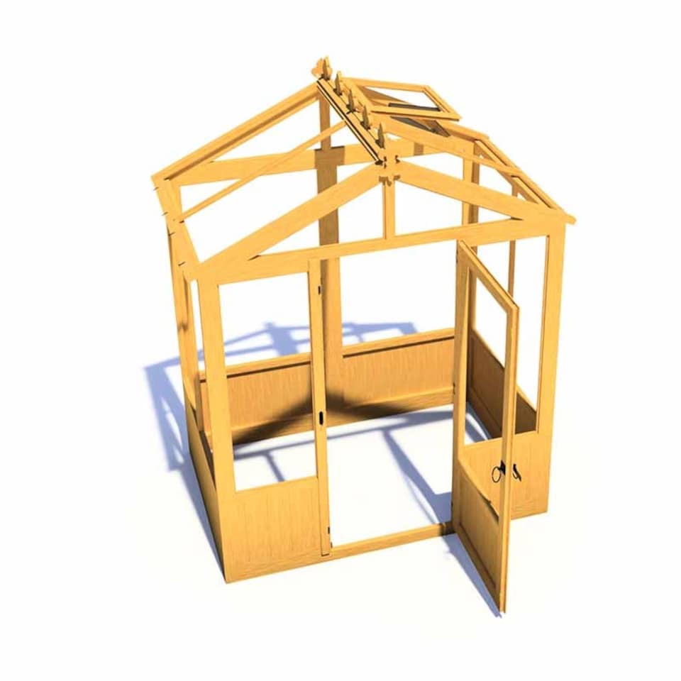 image 1 of Holkham 6 x 4 Greenhouse - Timber - L119 x W190.3 x H237.3 cm