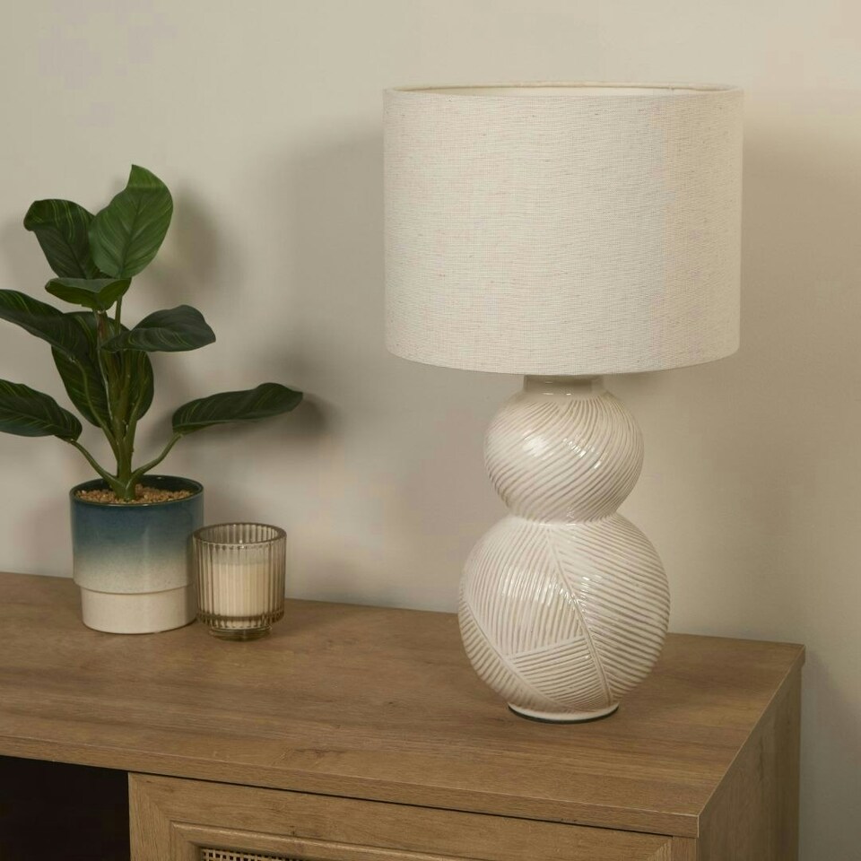 image 1 of Wilmette White Ceramic Table Lamp White