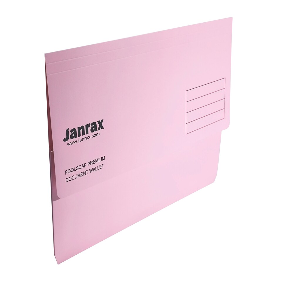image 1 of Pack of 10 Pink Card Premium Foolscap Document Wallets