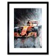 image 1 of Race Car Driver Motorsport Orange Grey 9x7" Black Framed Wall Art Print