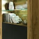 image 10 of Oak Display Cabinet 100cm Matt Finish Free LED Modern Tall Storage Unit Multi | Oak & Black