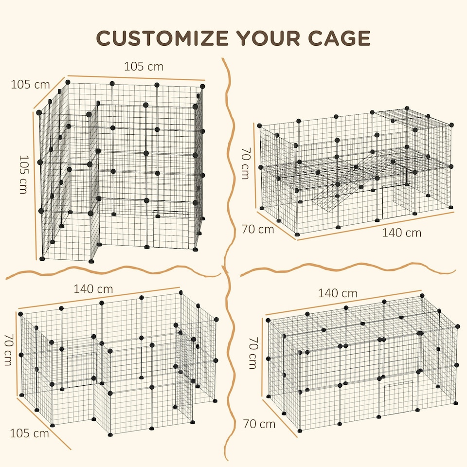 image 1 of PawHut DIY Pet Playpen 36 Panel for Rabbit Chinchilla Hedgehog