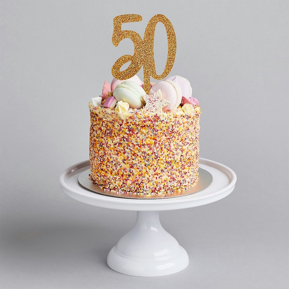 Gold Number '50' Glitter Acrylic Cake Topper