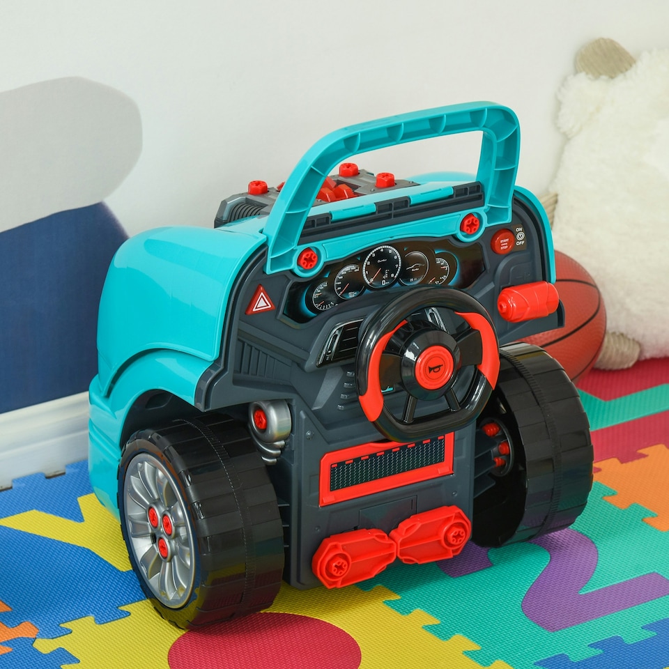 image 1 of HOMCOM Kids Truck Engine Toy Set w/ Horn, Light, Car Key, for Ages 3-5 Years