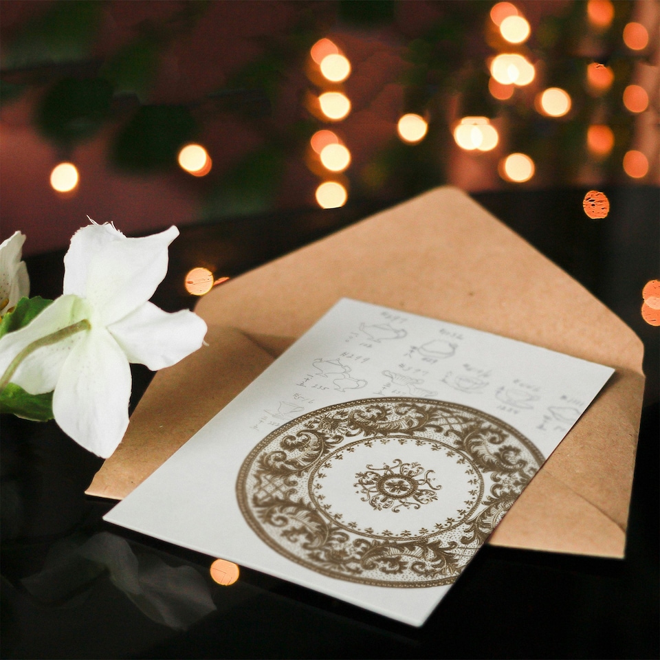 image 1 of Noritake Factory Japanese Art Card Vintage Filigree Design For Plate