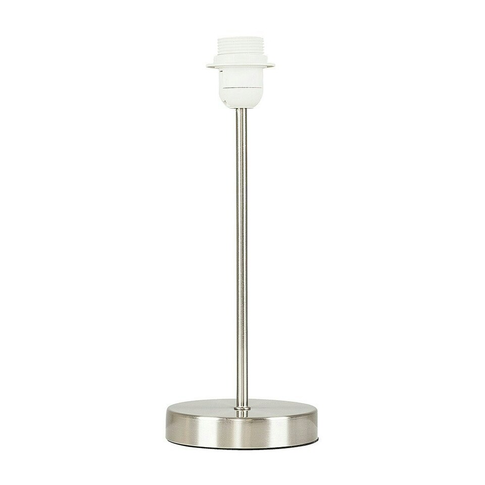 image 1 of ValueLights Modern Table Lamp Base In Brushed Chrome Metal Finish Chrome