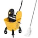 image 1 of HOMCOM Mop Bucket with Wringer Set on Wheels for Floor Cleaning, 26 Litre Down Press Wringer with Handle and Mop, Yellow