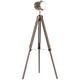 image 1 of HOMCOM Industrial Tripod Floor Lamp, Nautical Searchlight with Adjustable Height, Wood Legs, E14 Lamp Base for Living Room, Bedroom, Grey and Bronze