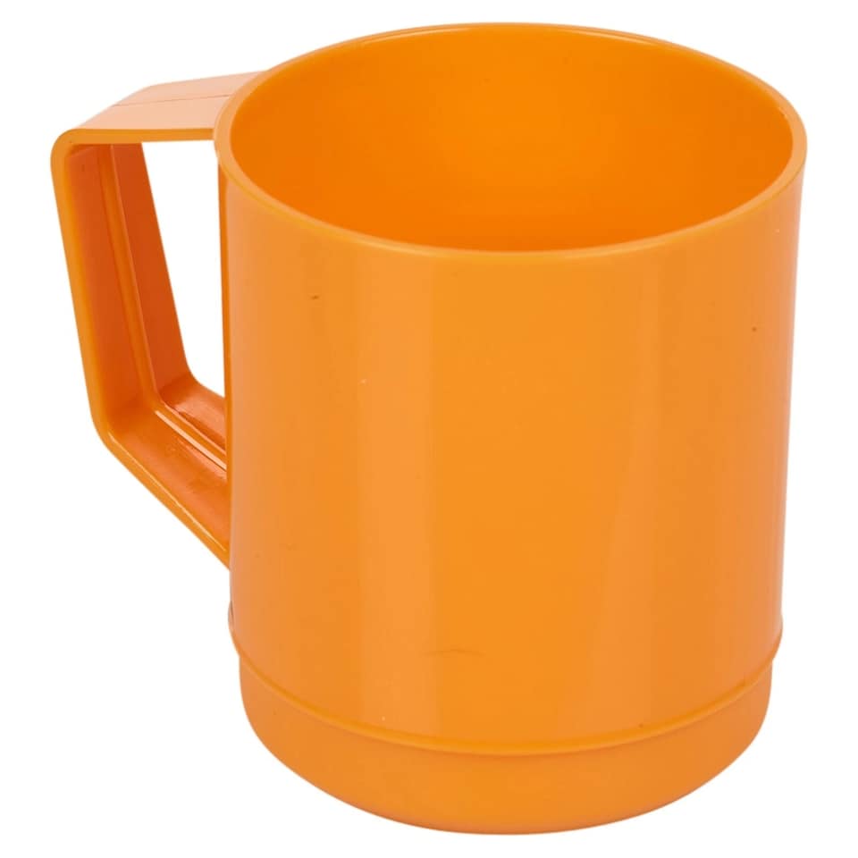 image 1 of 6 Set 260ml Plastic Mug Tumbler Cup & Handle Party BBQ Microwave Dishwasher Safe | Orange | Orange