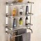 image 5 of Living and Home 3 Tiers Stainless Steel Bathroom Shelf Storage Toilet Shelf Organizer Wall Mounted