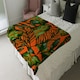 image 8 of Green Tropical Leaves on Orange (Blanket)