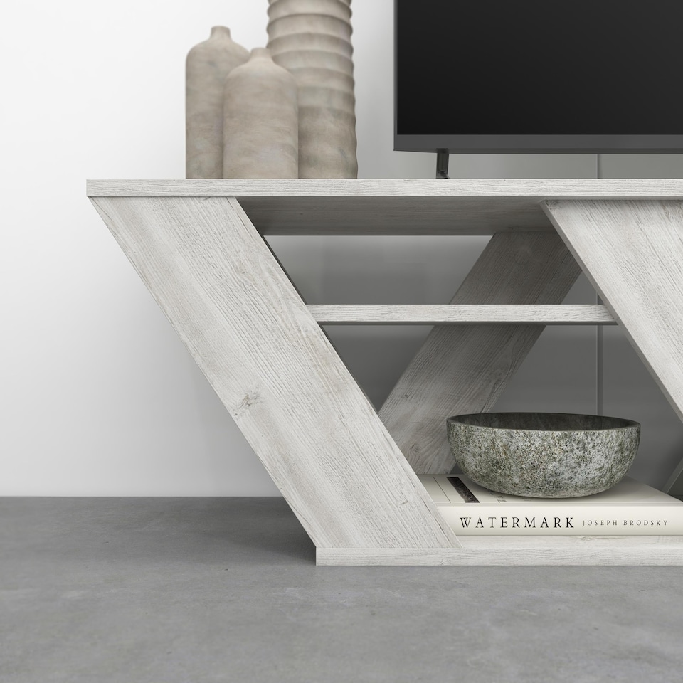 image 1 of Decortie Ralla TV Stand 158x30x40cm Ancient White