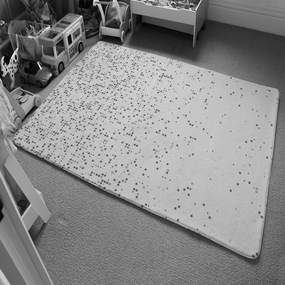image 1 of Square Tech (Rug) Grey | Medium: 80x150cm