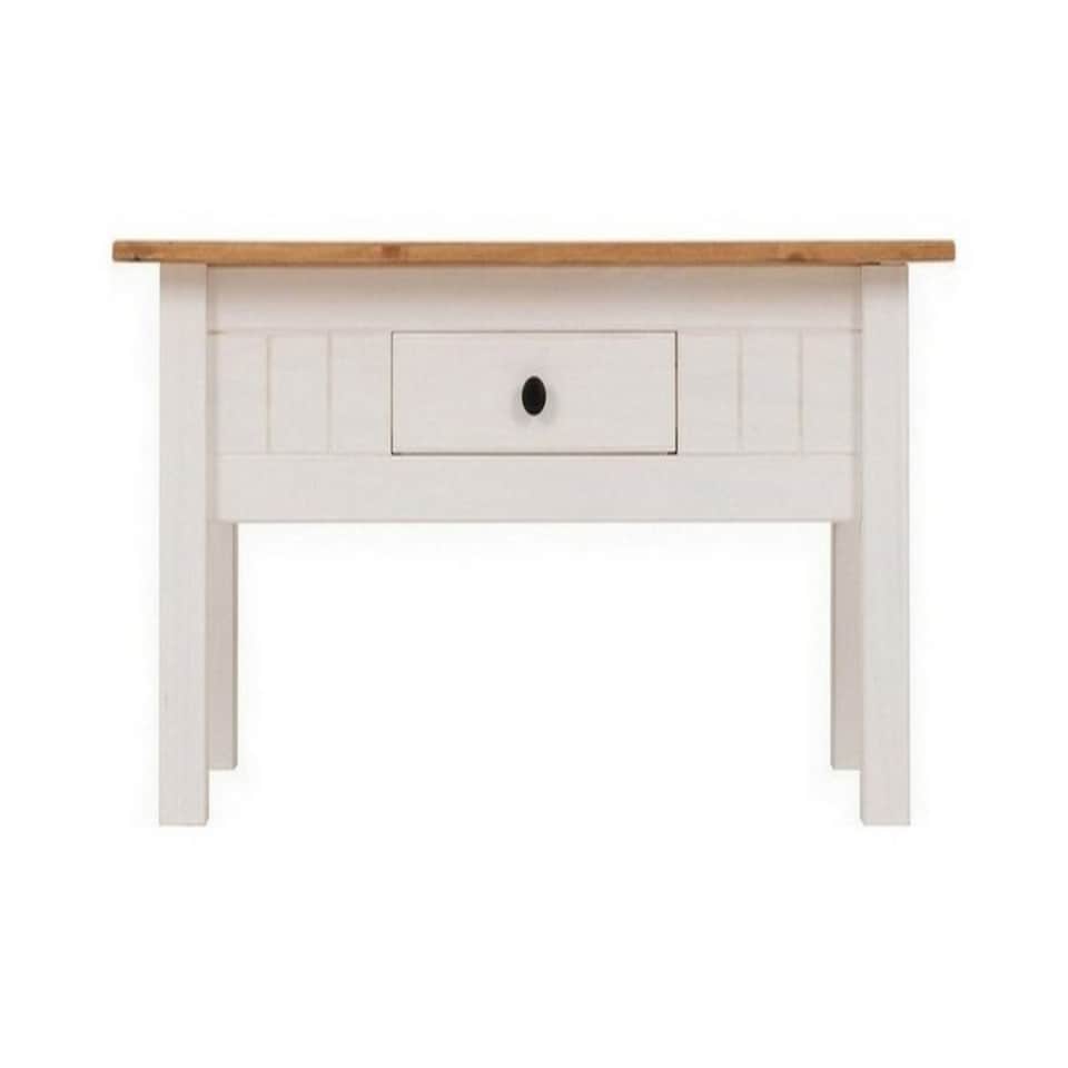 image 1 of Panama 1 Drawer Coffee Table - L60 x W100 x H44 cm - White - Natural Wax | White
