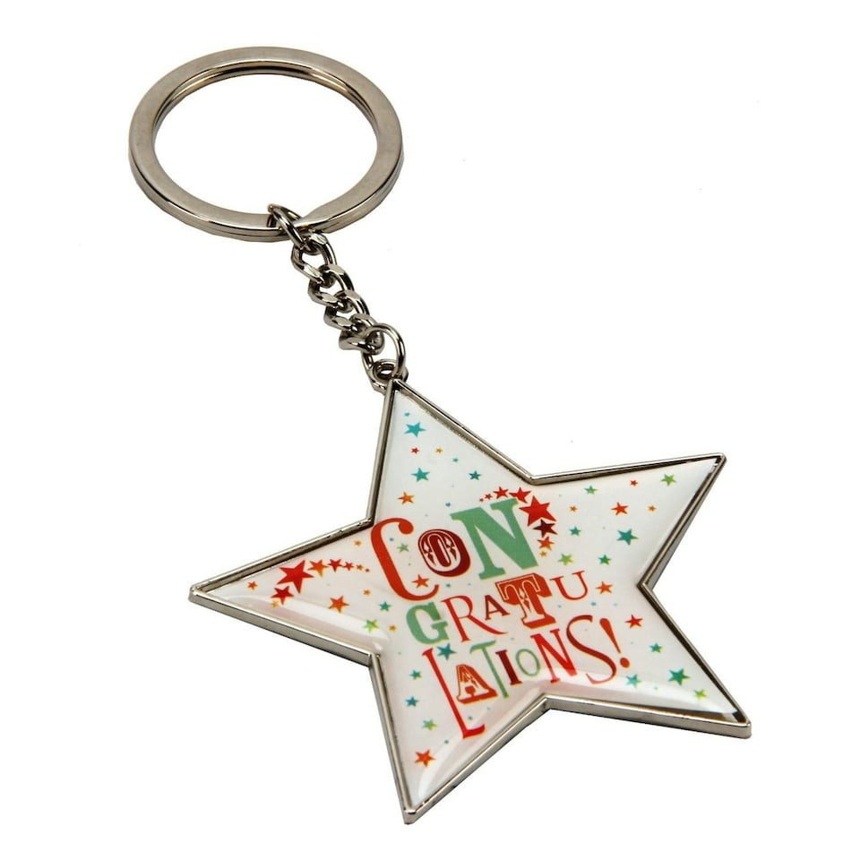image 1 of Star Shaped Congratulation Keyring