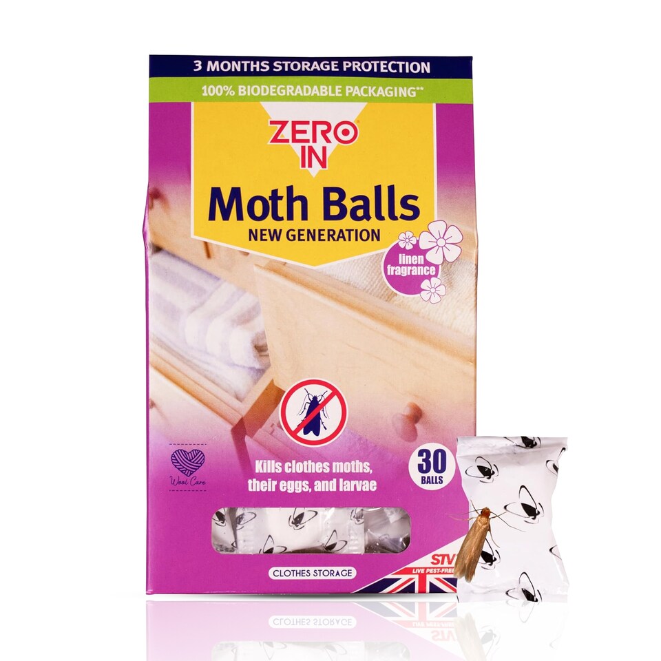 image 1 of Zero In 30 Pack Fabric Protection Balls for Wardrobe Drawer Storage Freshness Odor Control Long Lasting Cloth Freshener