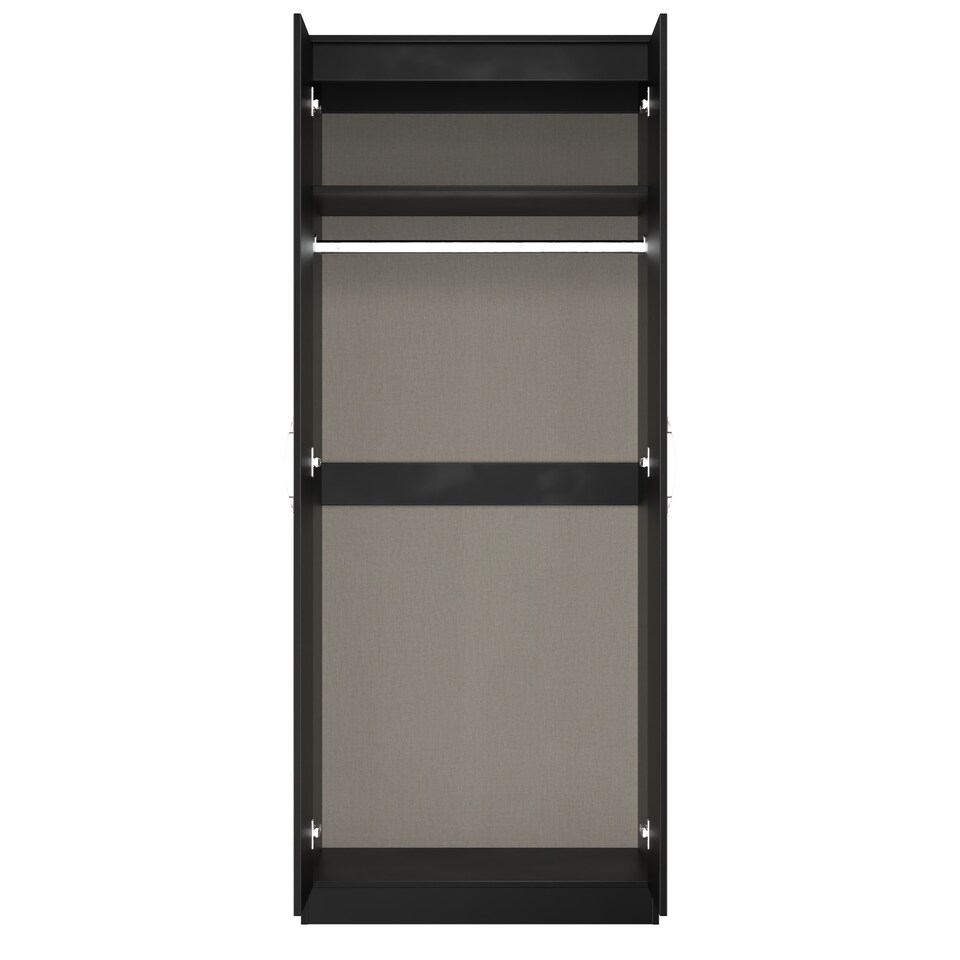 image 1 of Hampshire Double Wardrobe in Black Matt (Ready Assembled) | Black | Black Matt