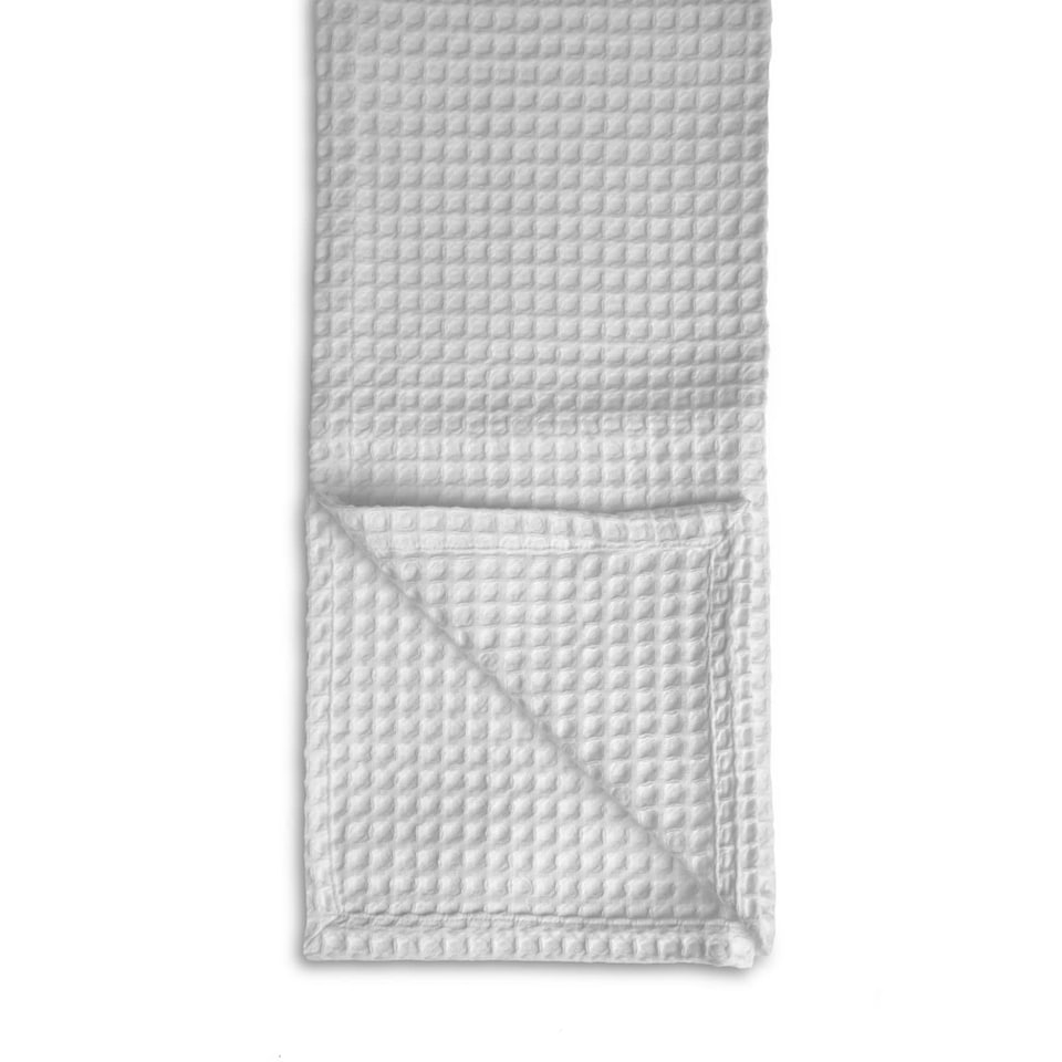 image 1 of Super King Size Waffle Throw Blanket Bedspread 250 x 260cm - 100% Cotton White