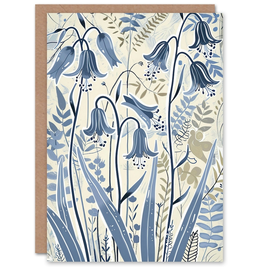 image 1 of Spring Bluebells Bright Flower Botanical Her Birthday Card