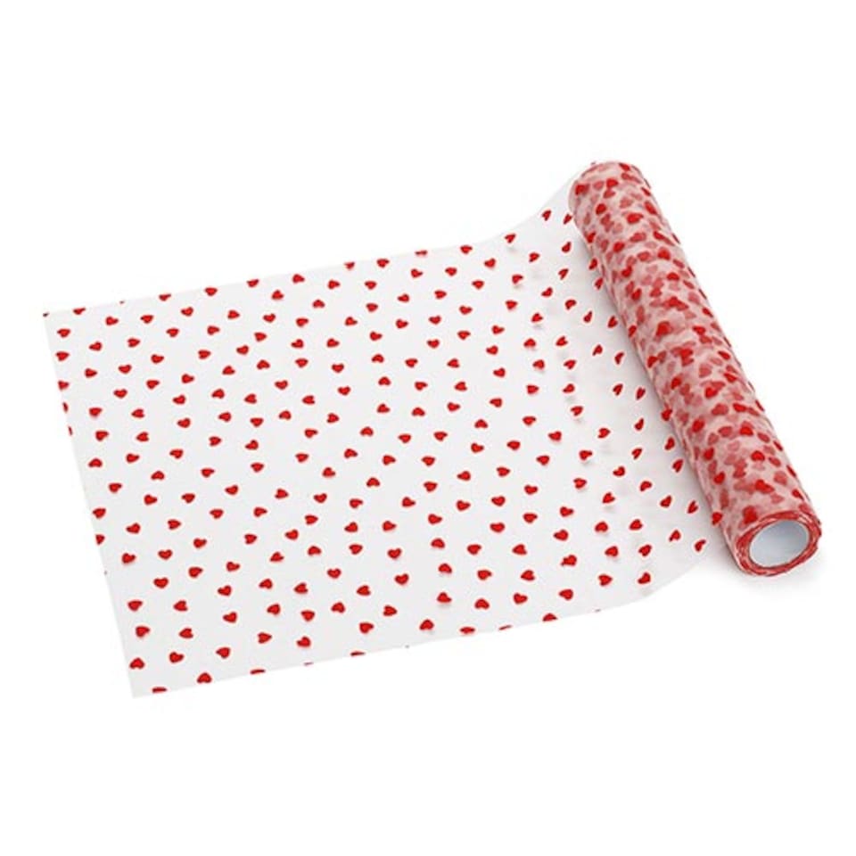 image 1 of Red Love Hearts Tulle Table Runner 9m