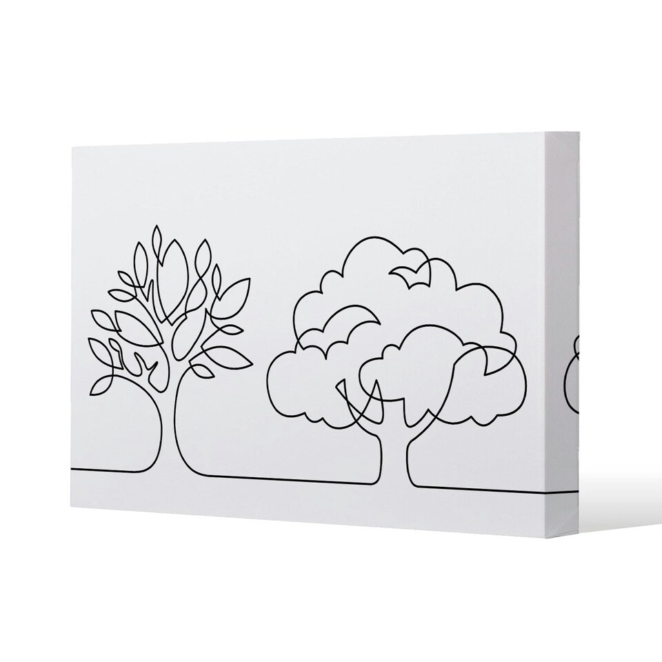 image 1 of line drawing of trees (Canvas Print) 101 x 77 x 4cm