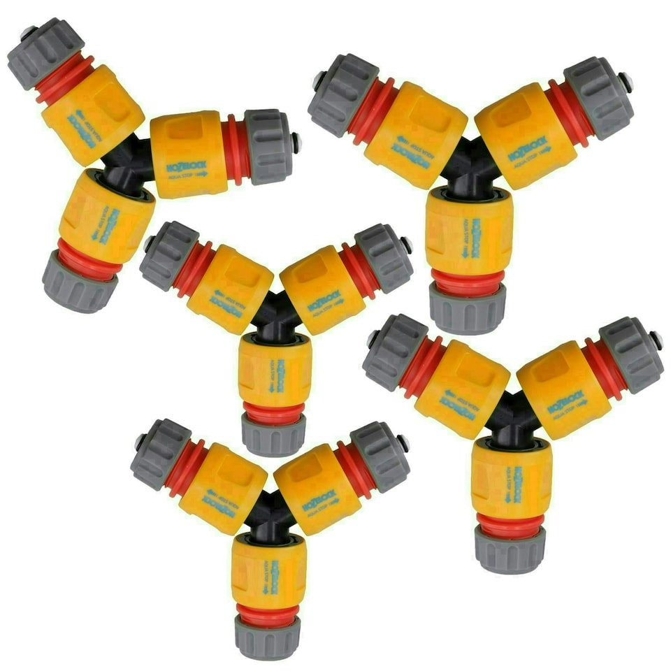 image 1 of 3 Way Garden Hose Pipe Coupler Connector Joiner + 3 Hozelock Quick Release Fittings 5pk