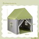 image 2 of COSTWAY Kids Playhouse Tent w/ Washable Mat & Star Lights-Green