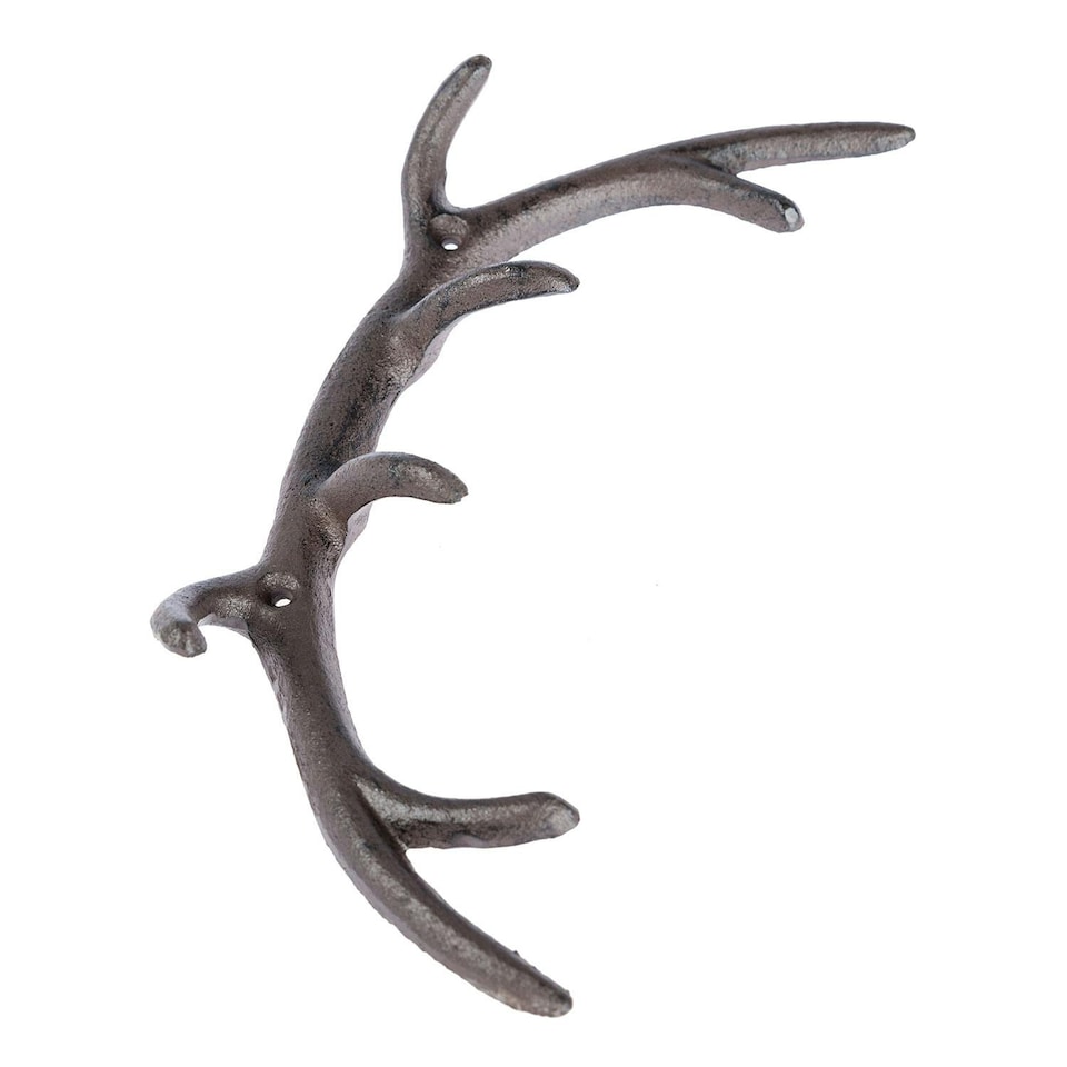 image 1 of Homescapes Deer Antler Cast Iron Coat Hook, 8 Hooks