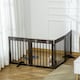 image 7 of PawHut Pet Gate 4 Panel Wooden Dog Barrier Folding Fence w/ Support Feet