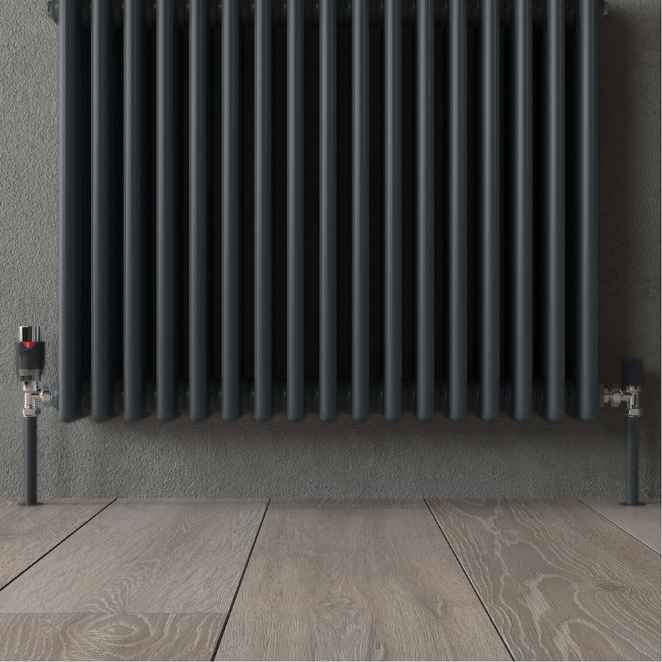 image 1 of Talus Flair - Anthracite Thermostatic Radiator Valve & Lockshield Angled 10mm