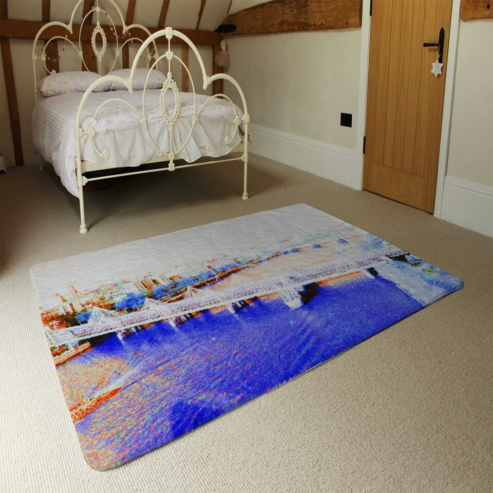 image 1 of LONDON EYE View blue (Rug) Blue | Small: 60x110cm