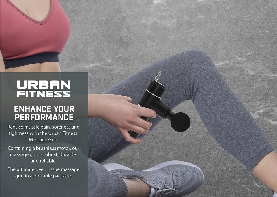 image 1 of Urban Fitness Mini Massage Gun, Black