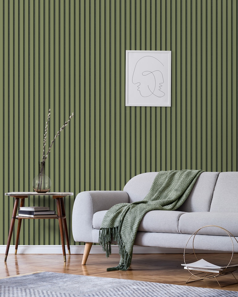 image 1 of Fine Decor FD43289 Acoustic Panel Wallpaper, Olive