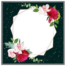 Bright flowers, dark background (Picture Frame) Grey | M