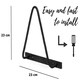image 3 of NOVECRAFTO Black Hairpin Wall Rack – Magazine & Vinyl Record Storage Organiser – Durable Metal Wall-Mounted Display with Powder-Coated Finish Black